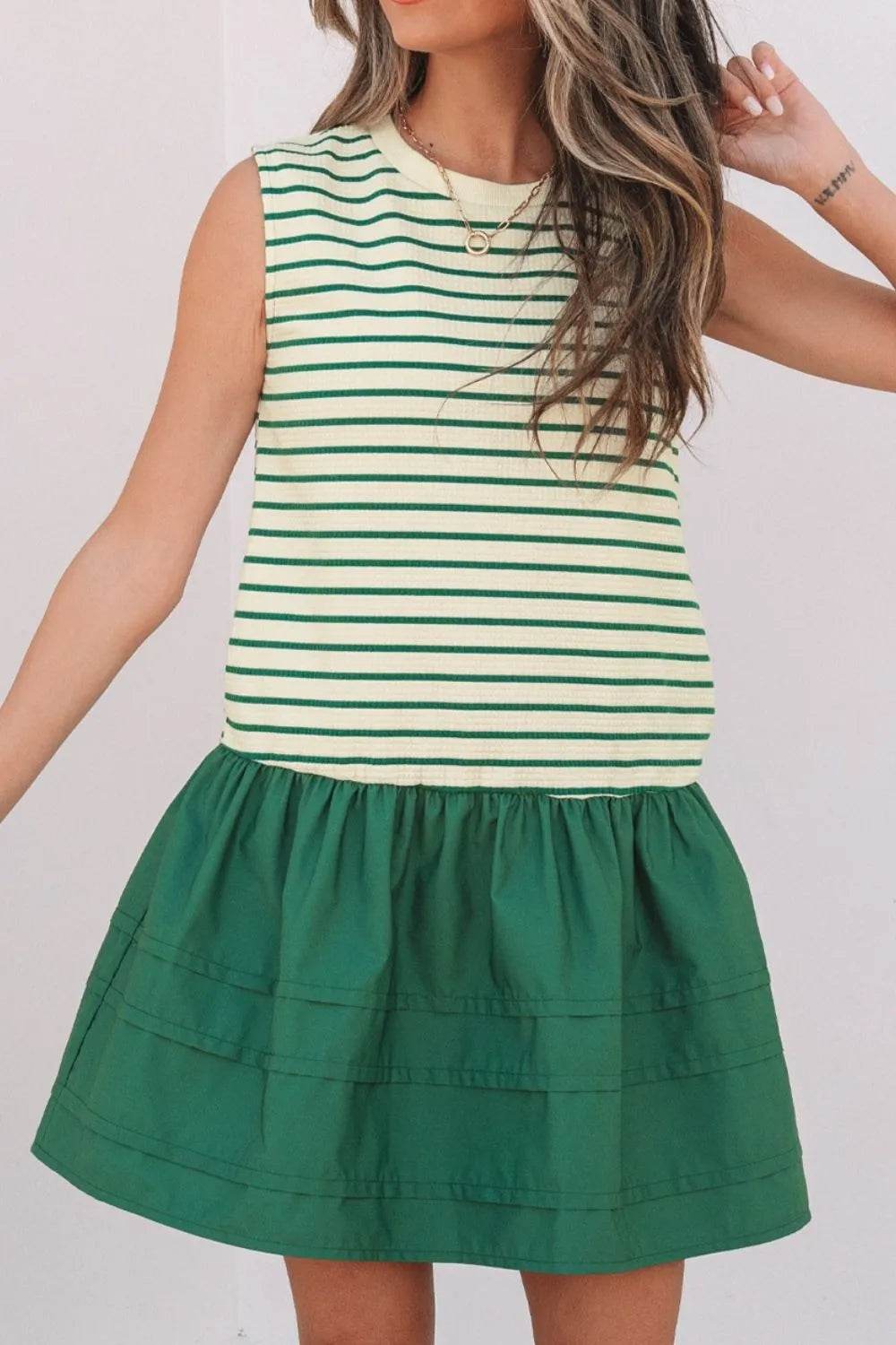 Stripe Woven Sleeveless Mini Dress Trendsi 59ca14a3-5e1e-4243-a094-6be04add3eee-Max-Origin
