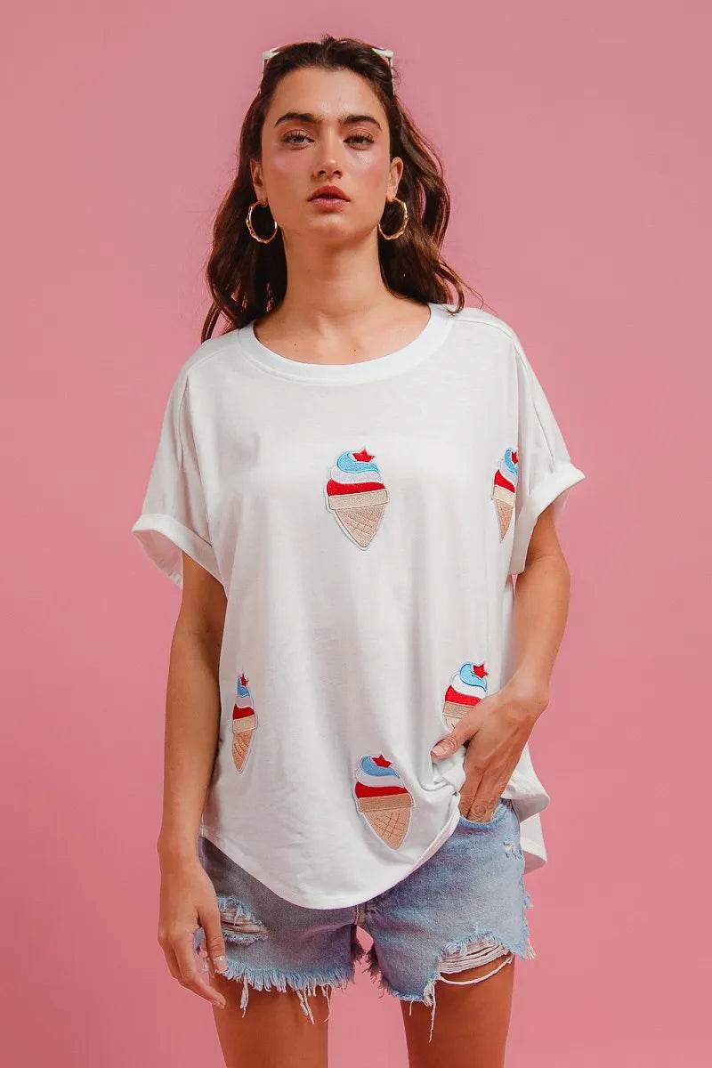 BiBi Solid Terry With Fourth Of July Theme Patched Top Trendsi 5a0491a7c51947829da7c94d220d7389-Max-Origin