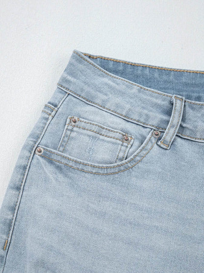 Mid Rise Ankle-Length Distressed Skinny Jeans Trendsi 5a19788c2c6a4a61a1f5062903f348d5-Max-Origin
