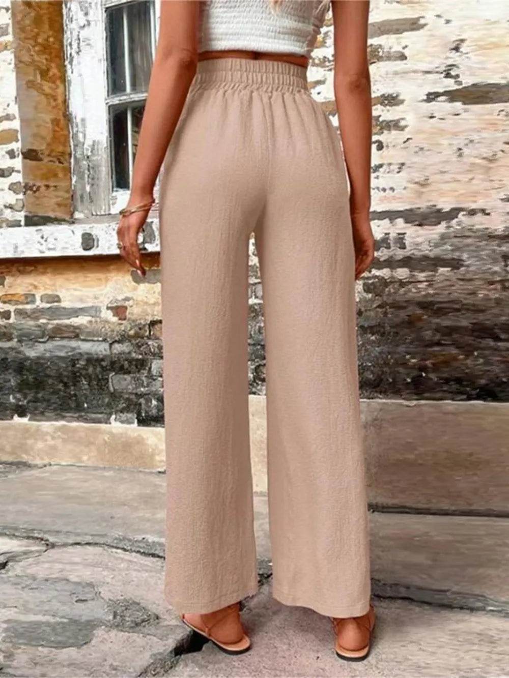 Tied High Waist Wide Leg Pants with Pockets Trendsi 5a253c8f-cfc2-4d05-9388-56195093f308-Max