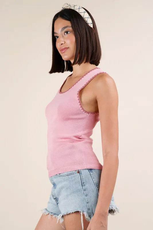 VERY J Blanket Style Sleeveless Knit Tank Trendsi 5a34d40f41df477b8cb1aed67c3c022b-Max-Origin