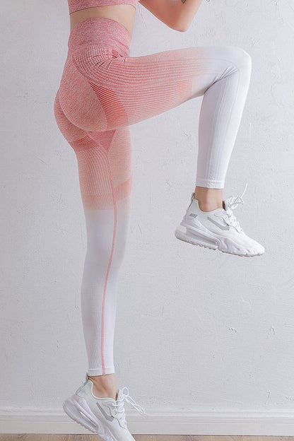 Gradient High Waist Sports Leggings White Pink Trendsi 5a4b84eeabda455783fe3d960a47c1a7-Max