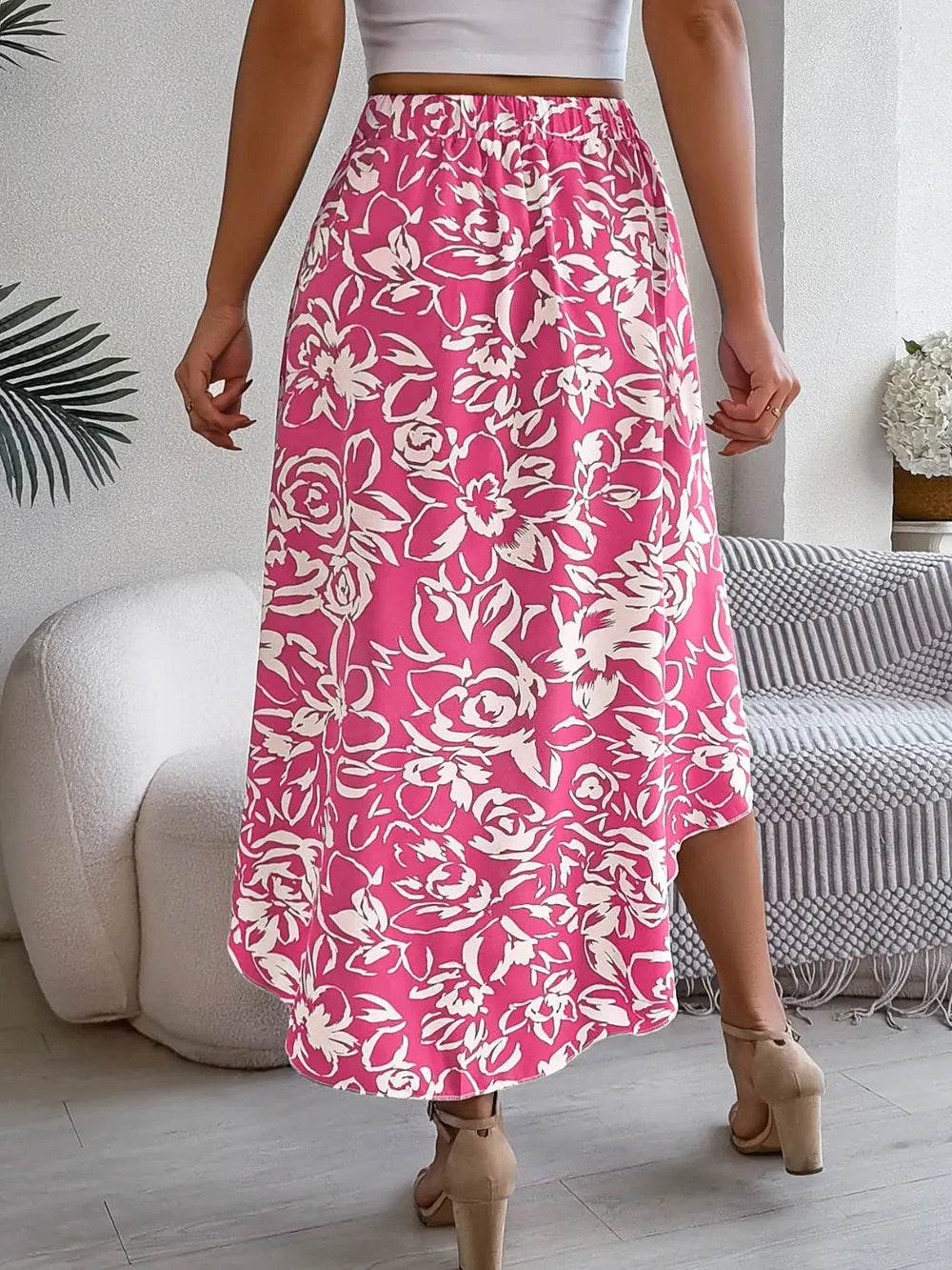 High-Low Printed High Waist Skirt Fuchsia Pink Trendsi 5a6942f0-7383-45b7-8fa6-3fa9d5acbc58-Max