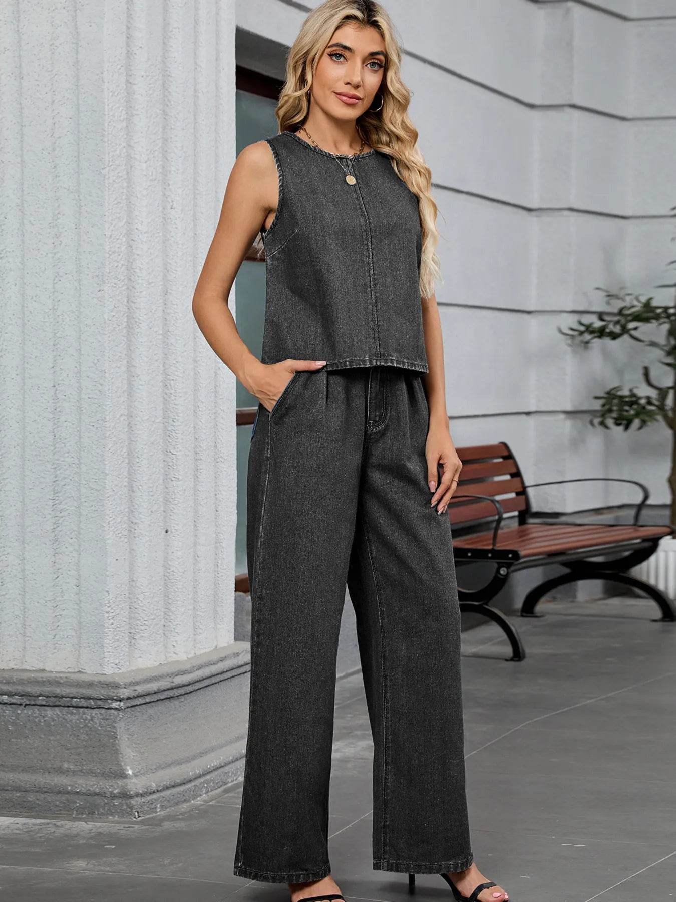 Round Neck Tank and Pants Denim Set Trendsi 5a6d9e30919c4467aa5f4d347452f0ab-Max-Origin