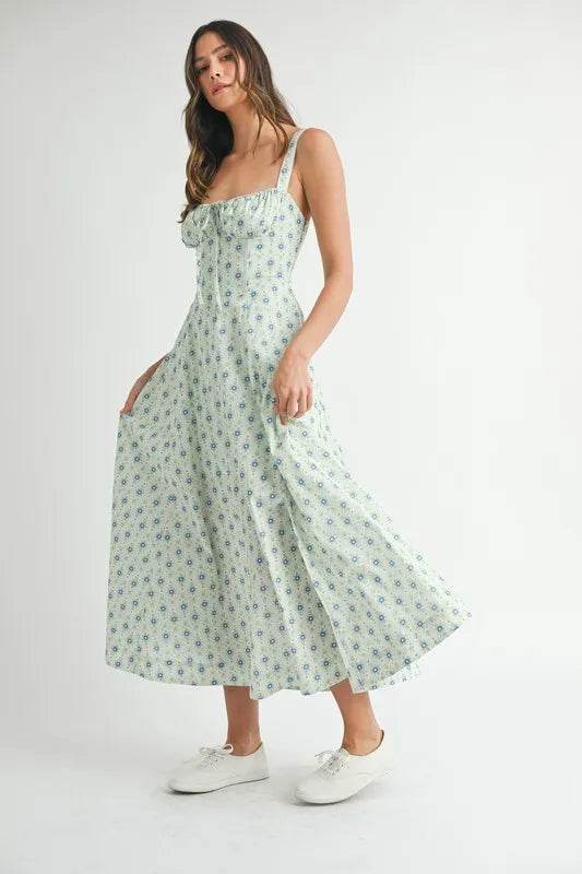 MABLE Floral Print Bustier Back Lace Up Midi Dress Trendsi 5a97d26bb35949b4a436bc298caec099-Max-Origin