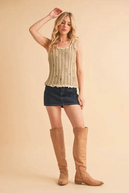 Aemi+Co Distressed Detail Round Neck Knit Tank Trendsi 5ab67924ed444fb88603e4a2ea23683a-Max-Origin