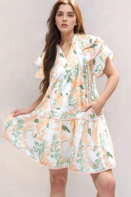 Floral Tie Neck Layered Short Sleeve Dress Trendsi 5adea67a-12fc-4338-8d9a-a09b5271d130-Max-Origin