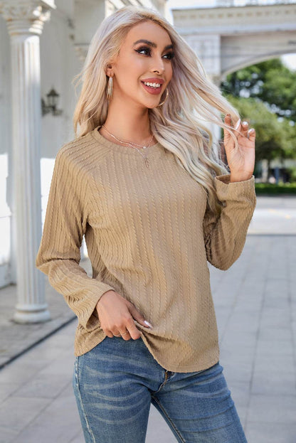 Round Neck Raglan Sleeve Ribbed Blouse Trendsi 5b2c09e6dfd94c03b755964fd6fa50ca-Max