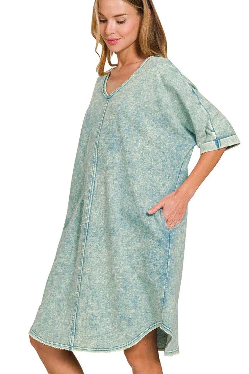 Zenana Acid-washed French Terry Tee Shirts Dress Trendsi 5b3fb72a-593e-45f4-9011-a6810beacf1e-Max-Origin