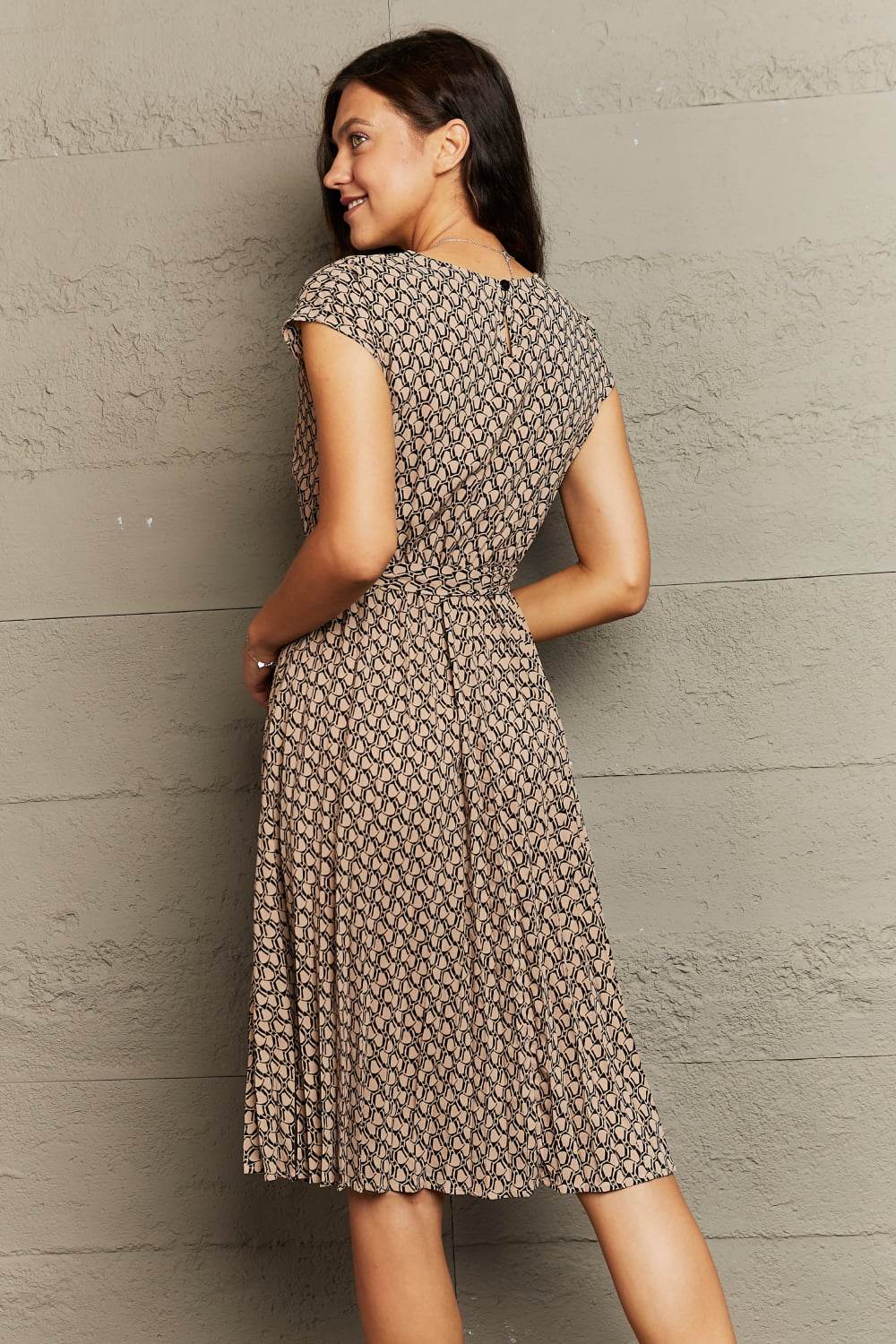 Perfee Round Neck Tie Waist Dress Trendsi 5b431b71b587410e9a45bb56fca827a1-Max