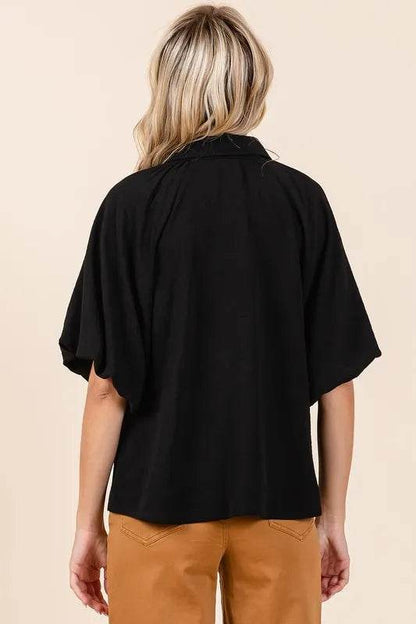 Mittoshop Airflow Short Bubble Sleeve Button Down Shirt Trendsi 5bafb916-cc4c-448e-8eca-8a56f7fb6d87-Max