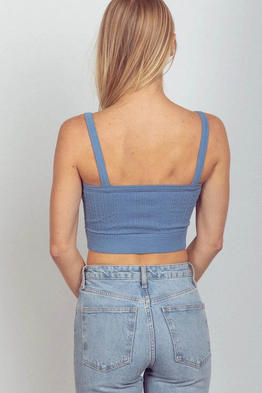 VERY J Cable Knit Seamless Cropped Cami Trendsi 5bc602eb-1df5-4dc2-ad81-d474d96e8727-Max