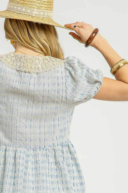 Umgee Lace Detail Short Puff Sleeve Mini Dress Trendsi 5bcb6375-e369-466e-a1d9-8ef920f38226-Max-Origin