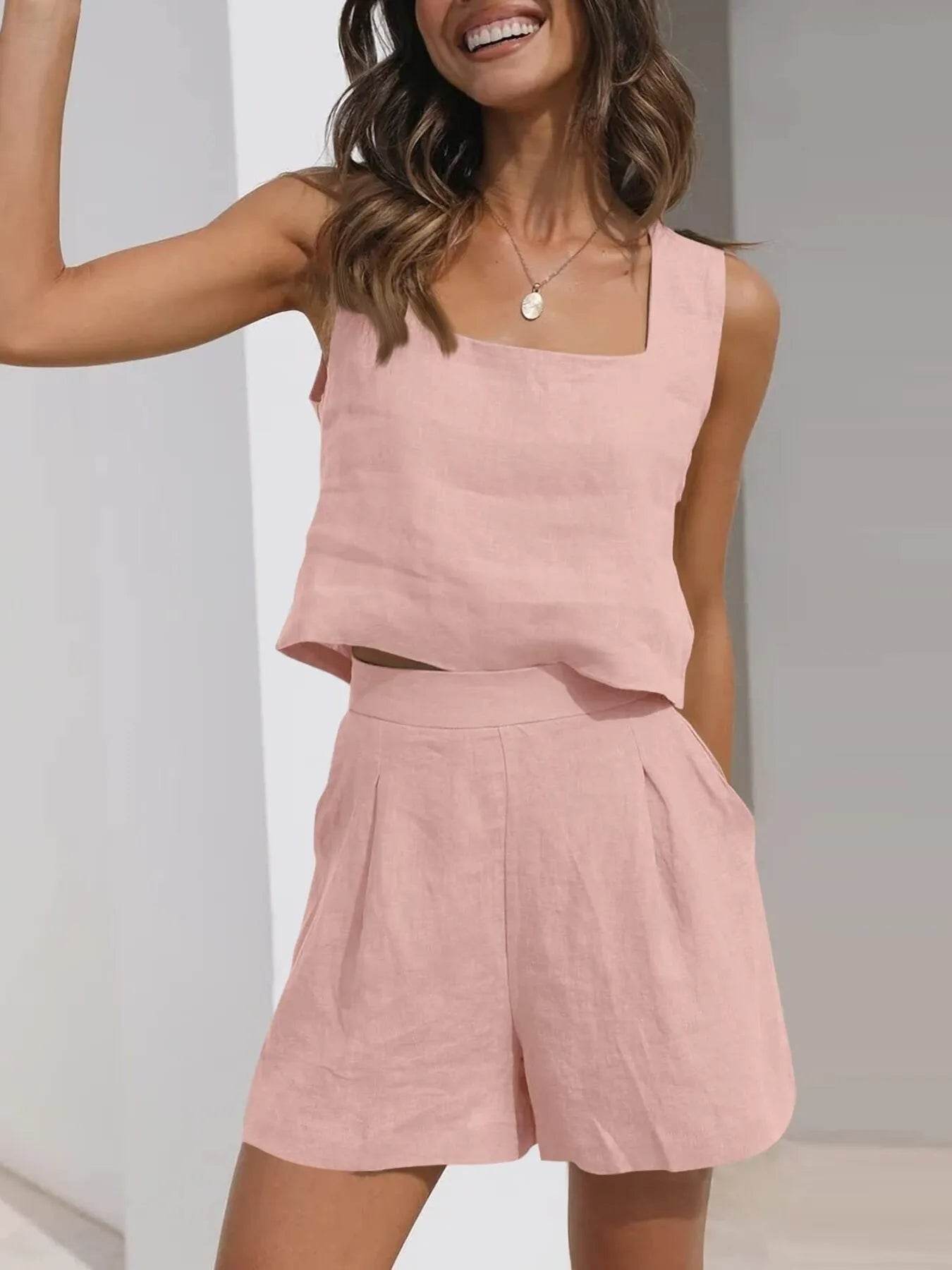 Square Neck Tank and Shorts Set Trendsi 5bd48380954d48ac99161b0ee6252926-Max-Origin