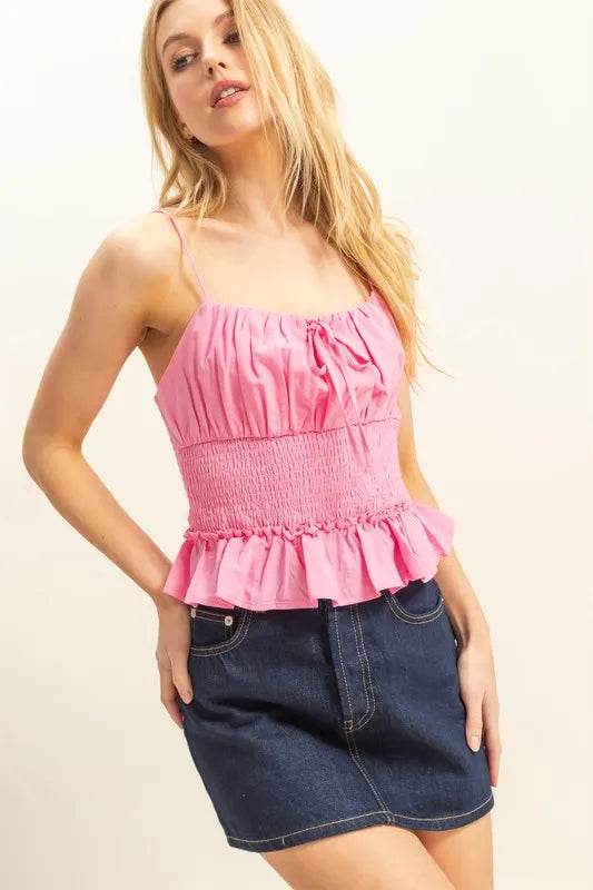 HYFVE Poplin Smocked Waist Summery Cami Top PINK Trendsi 5c3f4f261ddc4998876253c740a4bab1-Max-Origin