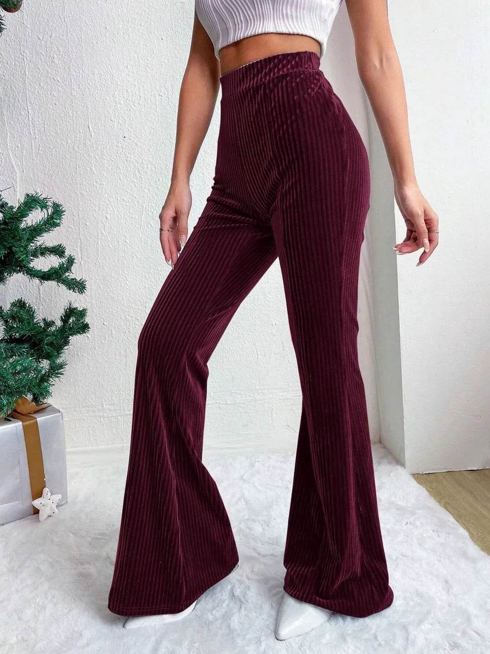 High Waist Flare Pants Trendsi 5c7896af-c7ee-4710-9a5a-5b3038651046-Max