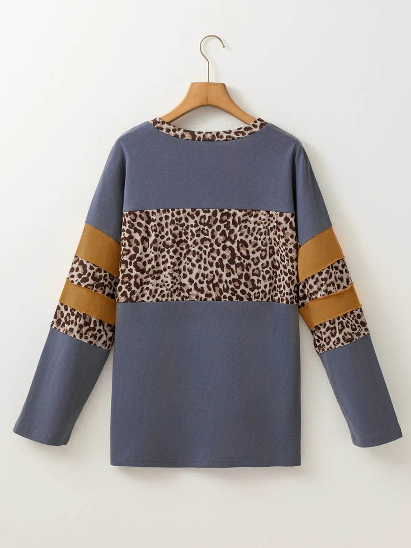 Leopard Color Block Long Sleeve Drop Shoulder Top Trendsi 5ca286a22f5d446db5aac05e1262c28c-Max-Origin
