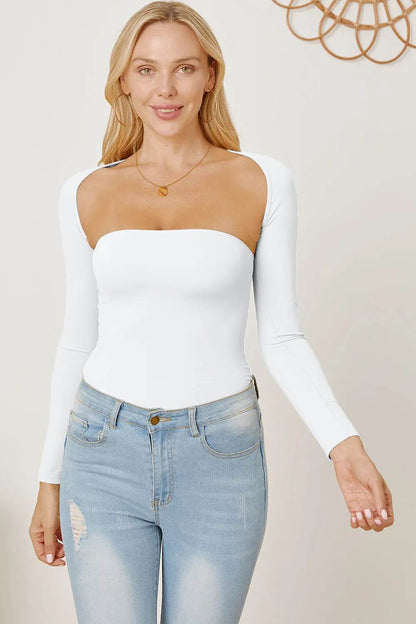 Cutout Raglan Sleeve Bolero and Tube Top White Trendsi 5cd75a7a-a19d-4529-8df0-95874d298589-Max