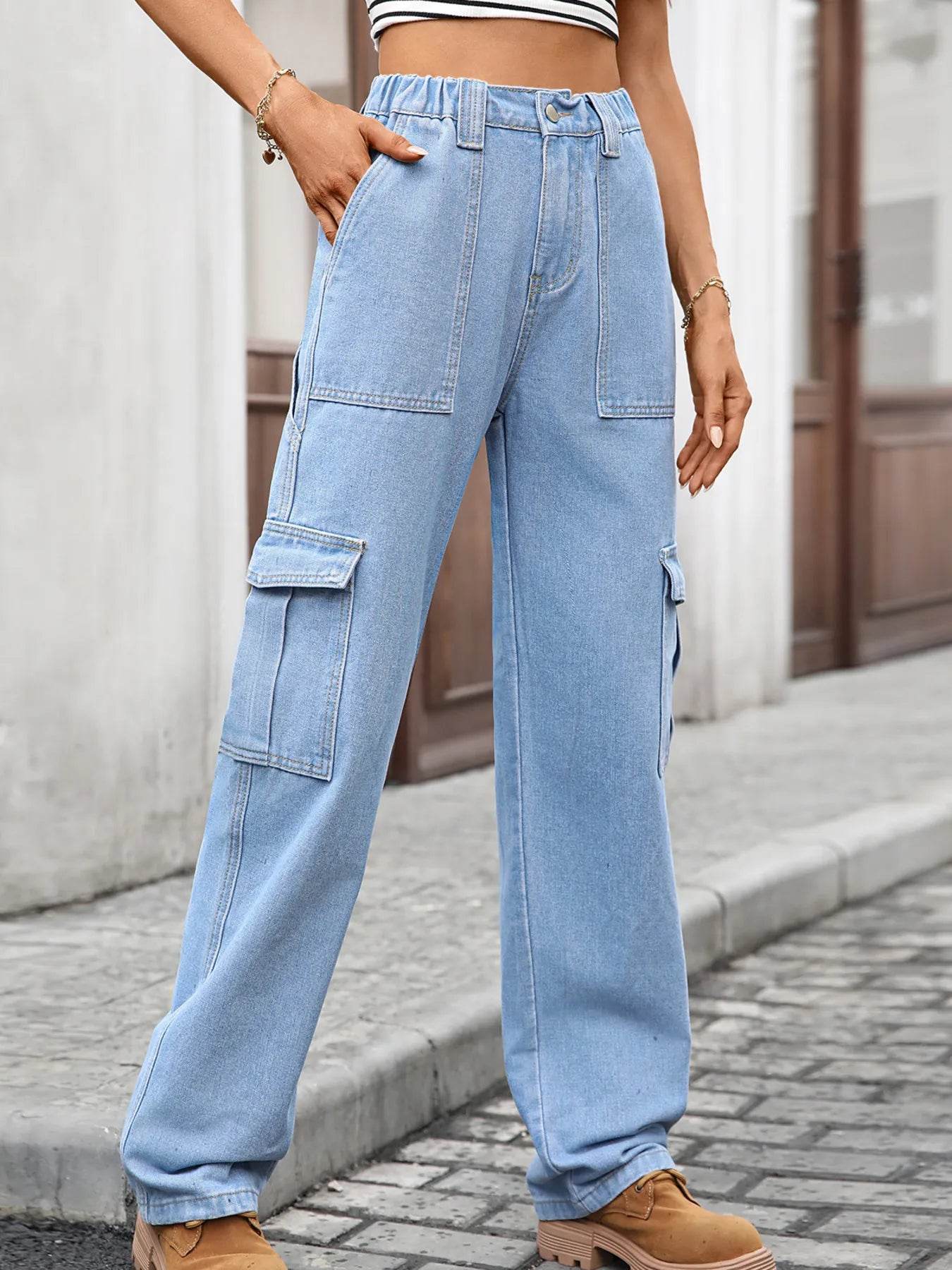 High-Waisted Cargo Jeans Trendsi 5ce2c4107a7a44bdb721fd5bf6a5c701-Max-Origin