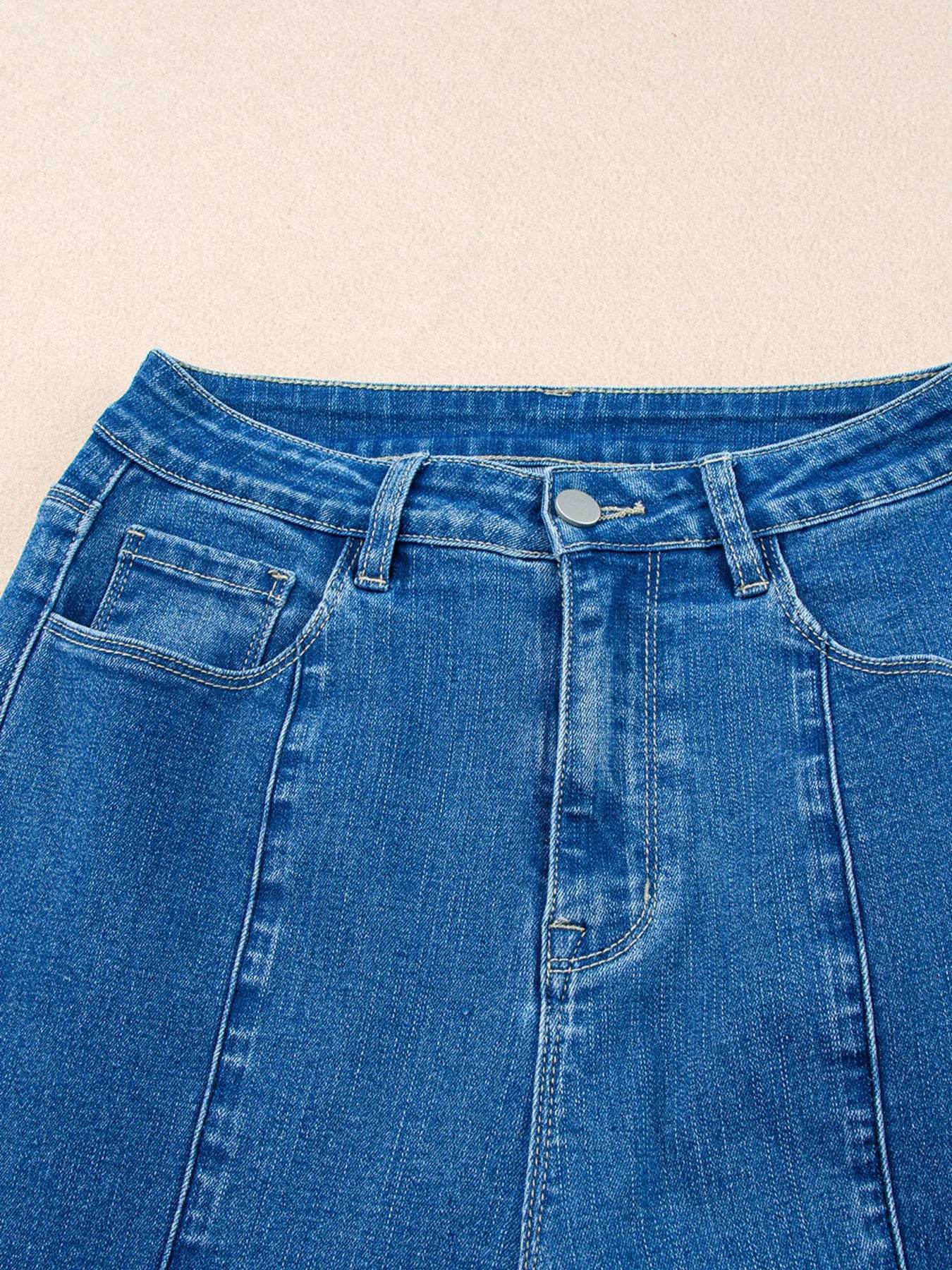 Seam Detail Flared Bottom Ankle Length Jeans Trendsi 5d17a3319f214e518bc17beb5e8d2816-Max-Origin