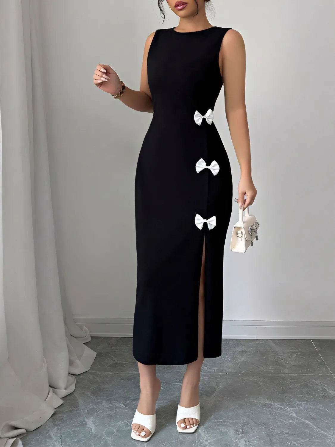 Bow Slit Round Neck Sleeveless Dress Trendsi 5d2505d5-c32b-468b-88dd-41ad3d202cbe-Max-Origin