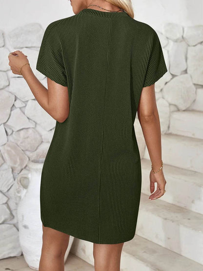 Lovelet Round Neck Short Sleeve Mini Dress Army Green Trendsi 5d414c71-aaf6-4c76-91ad-36514dc72de9-Max