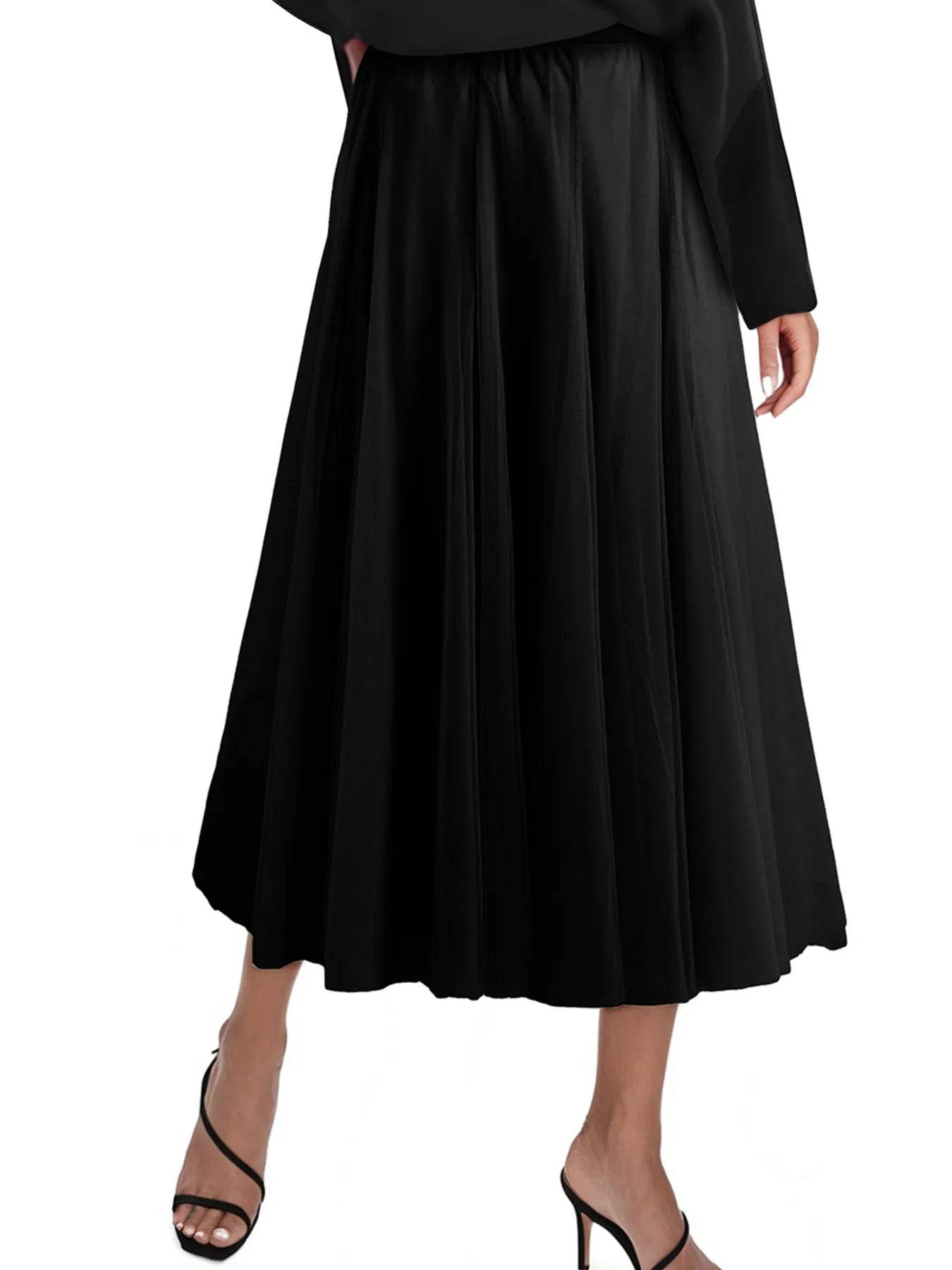 High-Waisted Midi Skirt Black Trendsi 5d9235ee503742a9bc01a18bf16abc76-Max-Origin