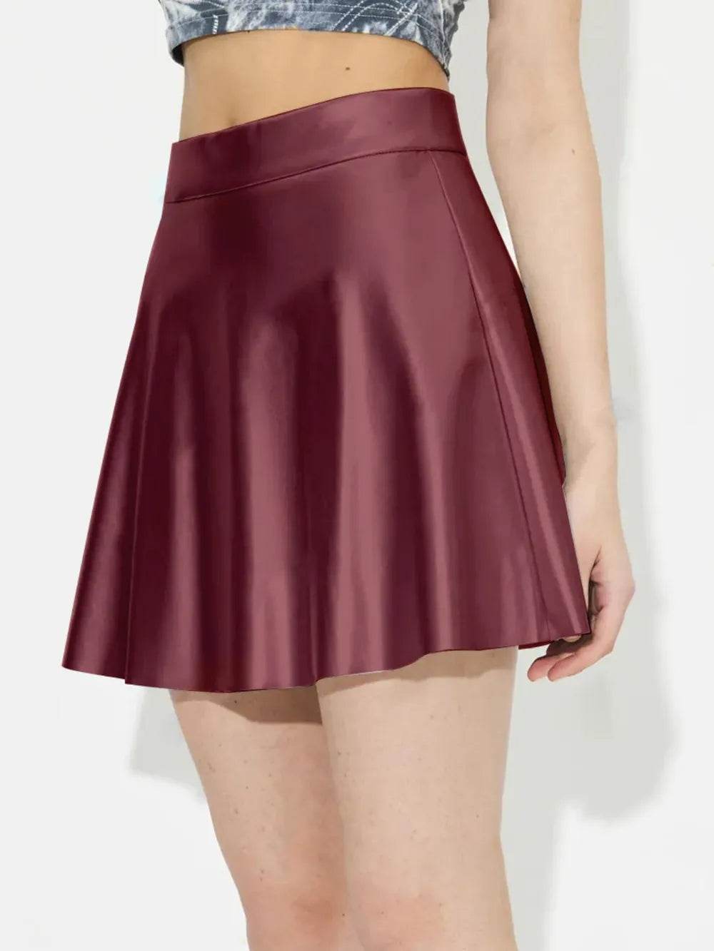 Ruched Mini Skirt with Zipper Trendsi 5dac8e38-3f12-4c34-b04d-7ed697fab977-Max
