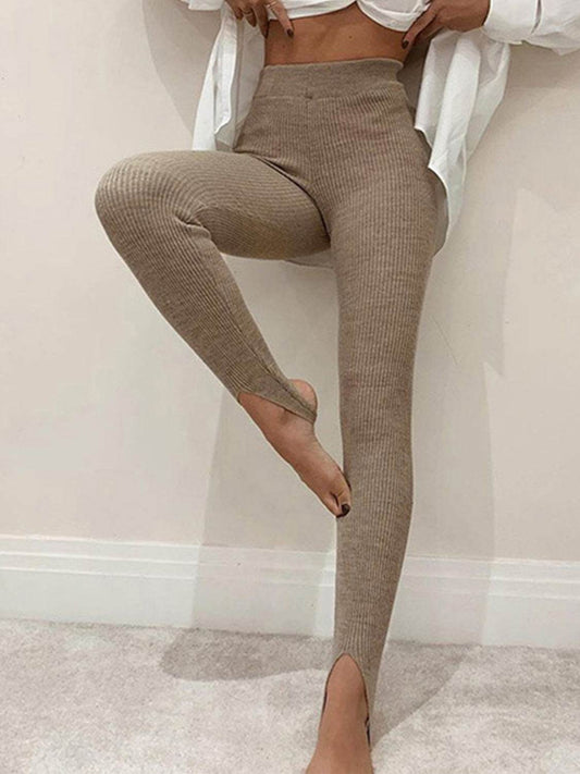 Ribbed Mid Waist Leggings Camel Trendsi 5db88e55883048b19f64a73ee9919d14-Max