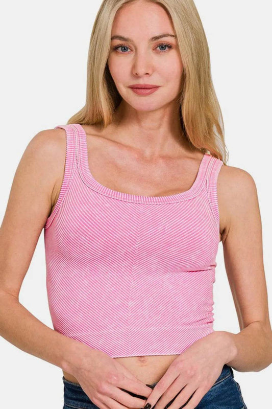 Zenana Washed Ribbed Scoop Neck Wide Strap Tank CANDY PINK Trendsi 5de880e7-60d8-454c-ab18-02fde7f4235a-Max