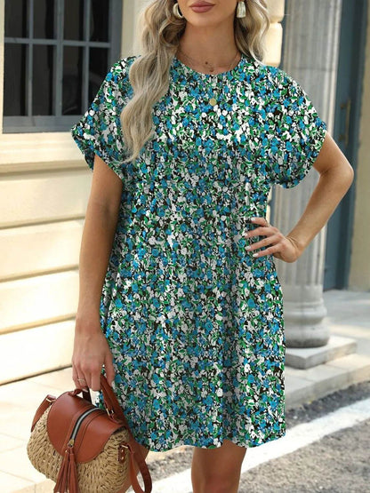 Printed Round Neck Short Sleeve Mini Dress Trendsi 5e04eb32-403f-4417-ab97-252188cd93ec-Max-Origin