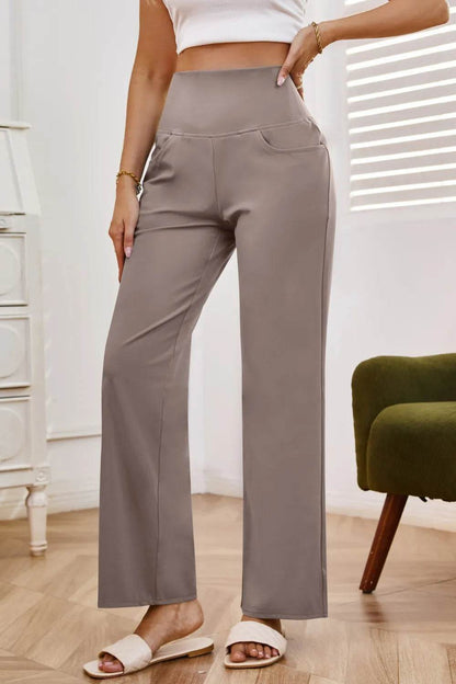 High Waist Wide Leg Pants with Pockets Trendsi 5e09f20b-c6a0-474e-8ebe-903a28873d01-Max