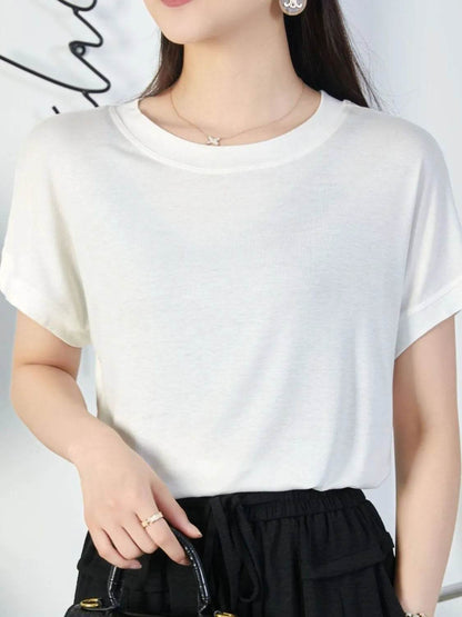 Round Neck Short Sleeve T-Shirt White Trendsi 5e560978-f720-4106-85eb-b42d6446887a-Max-Origin