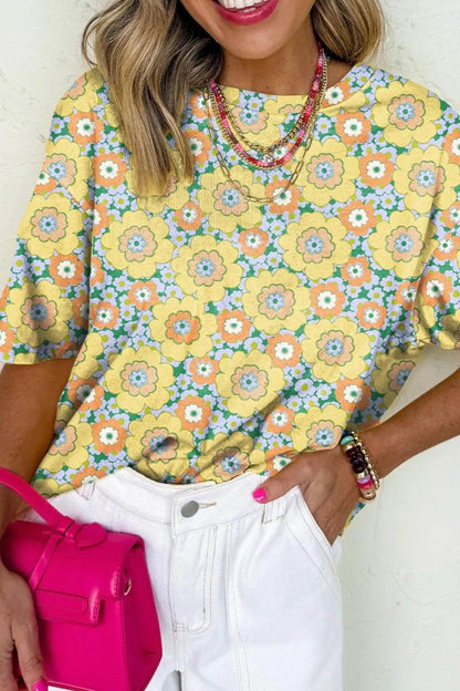 Floral Print Round Neck Oversized T-Shirt Trendsi 5e6f2ea4-8b1b-447e-8139-aa5a312fa750-Max-Origin