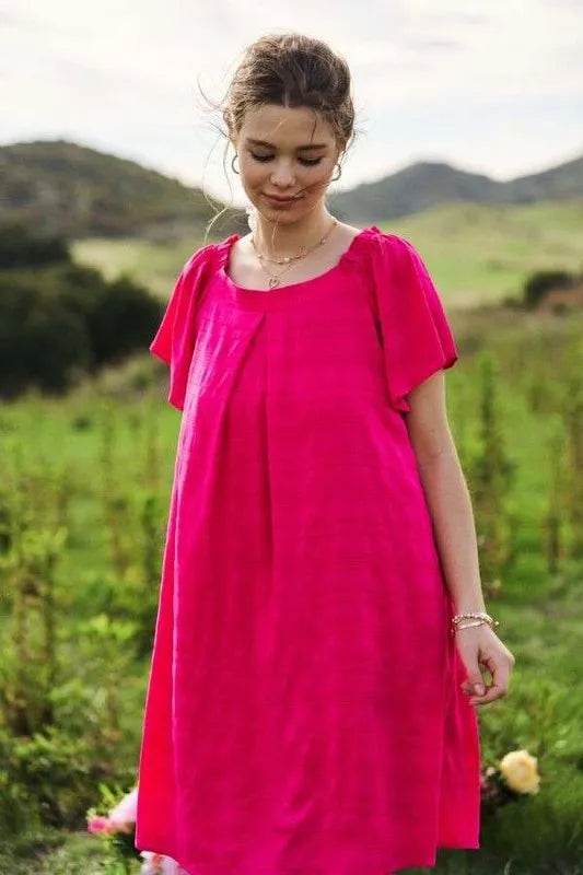 Davi & Dani Textured Ruffle Boat Neck Shift Dress Trendsi 5ec7b0155c24452589668d8a2b21554a-Max-Origin