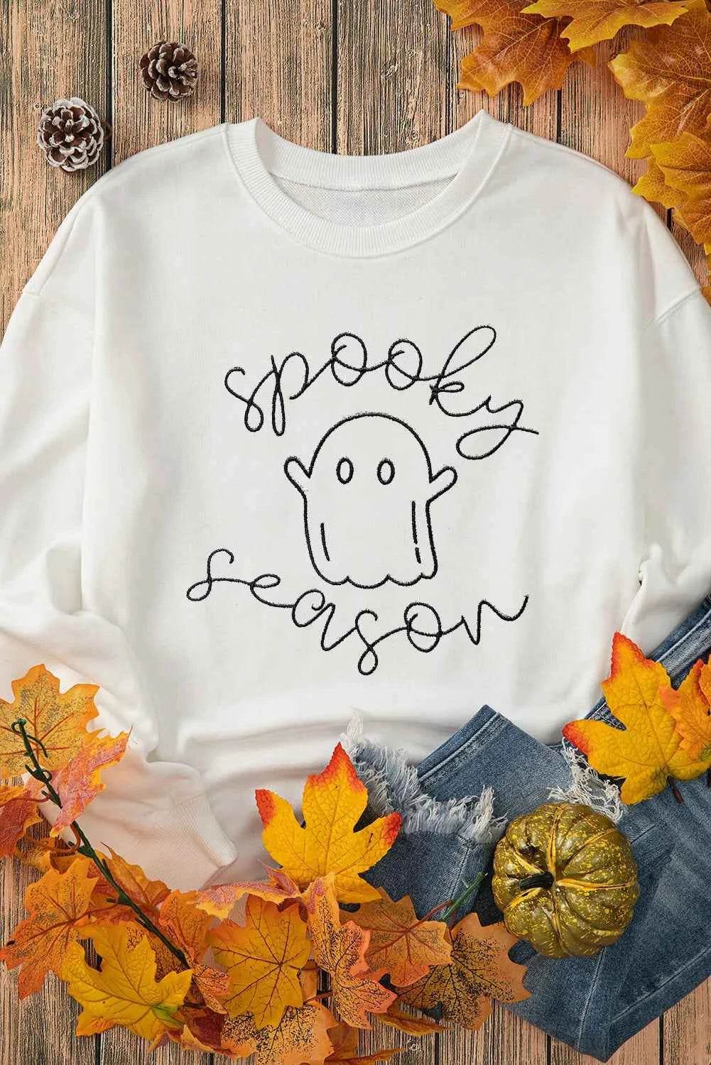 Ghost Graphic Long Sleeve Dropped Shoulder Sweatshirt Trendsi 5eddbd23-2a6b-46e3-b3e3-18239d69a596-Max