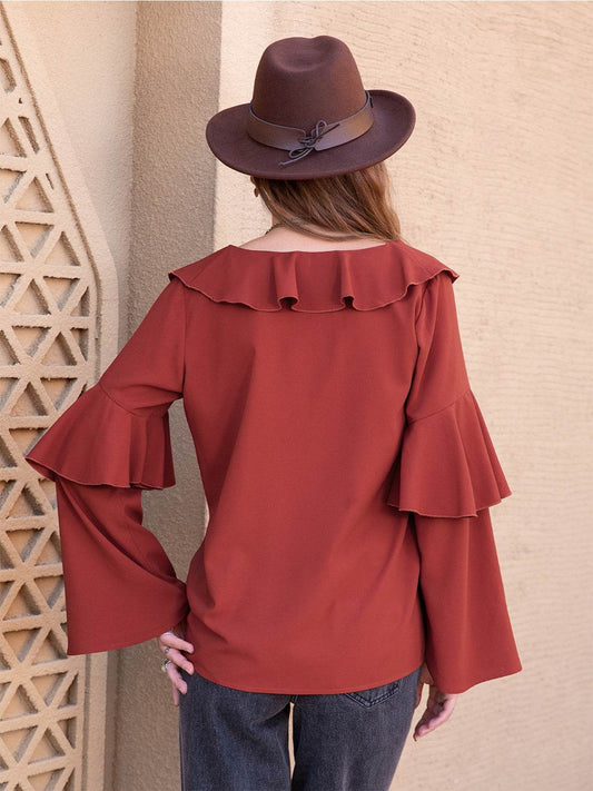Statement Collar Long Sleeve Blouse Trendsi 5ef9d14b0e0648c99ded692f33167d84-Max