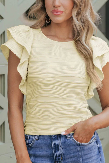 Ruffled Round Neck Textured Top Trendsi 5f0189b2-1e28-4824-ae4d-f4da4956de7f-Max-Origin