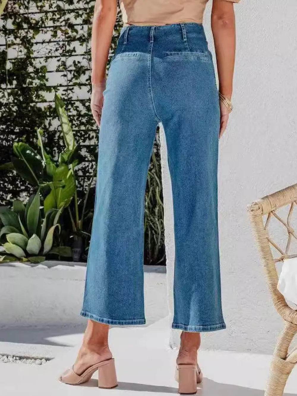 Button Fly Cropped Jeans with Pockets Trendsi 5f03c346-cce9-429b-b4c9-03d9523450af-Max