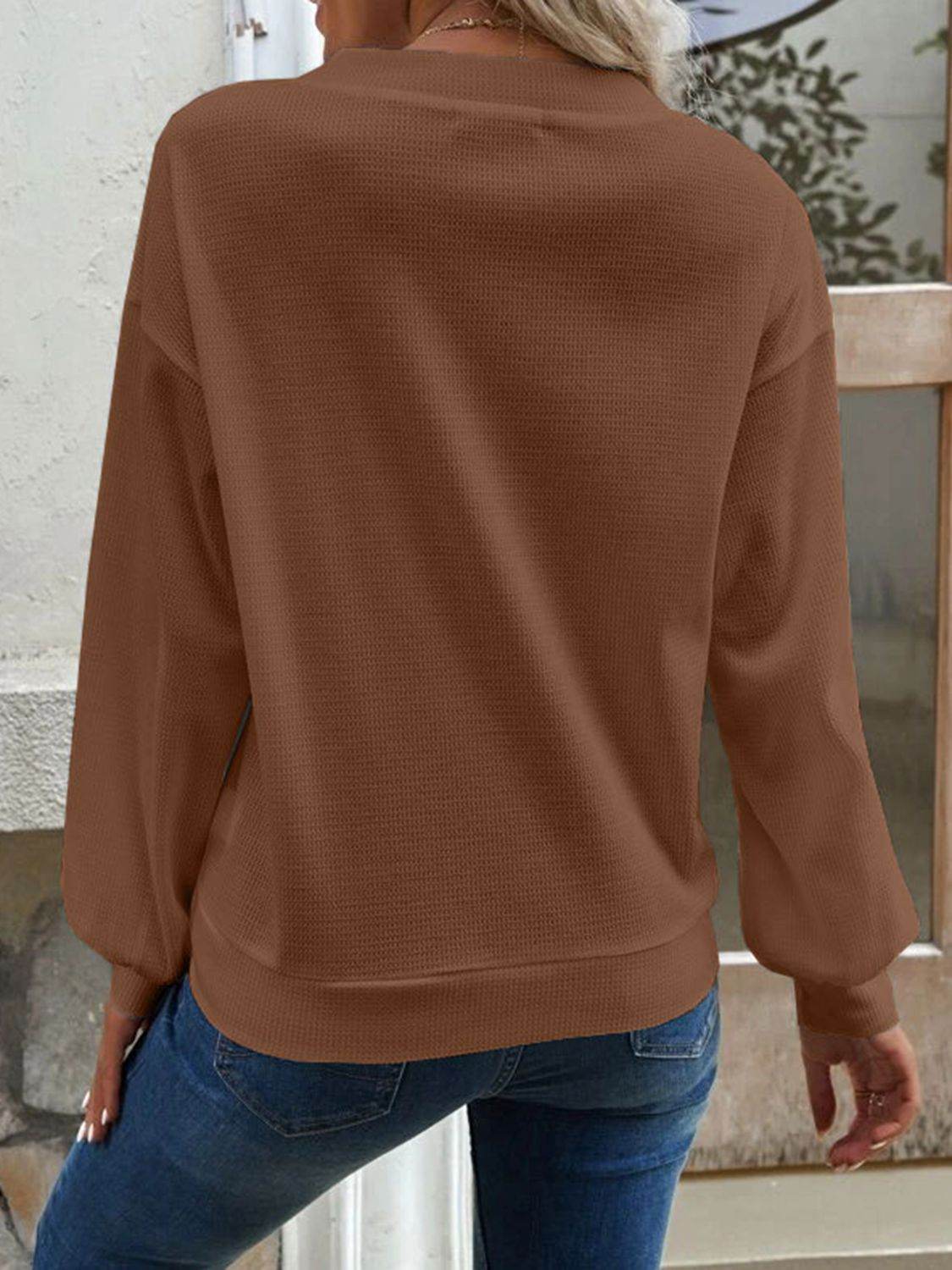 V-Neck Dropped Shoulder Blouse Trendsi 5f04cfd2904b4cad88f0b67ba40c3970-Max