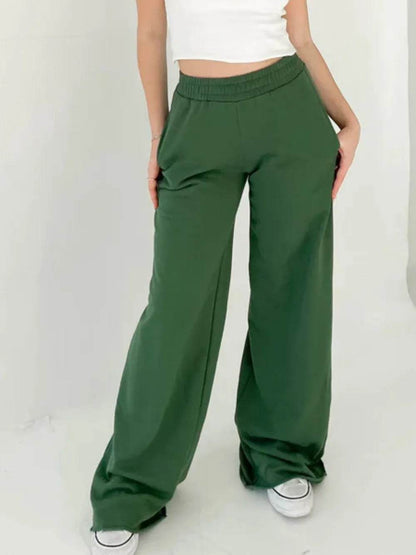 Elastic Waist Wide Leg Pants Dark Green Trendsi 5f417c08-cad6-4f3e-a51b-4c88951df212-Max
