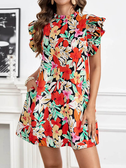 Floral Ruffle Sleeve Summer Dress Red Trendsi 5f6c8167418d4cdb85088bbdb7aa57d2-Max-Origin