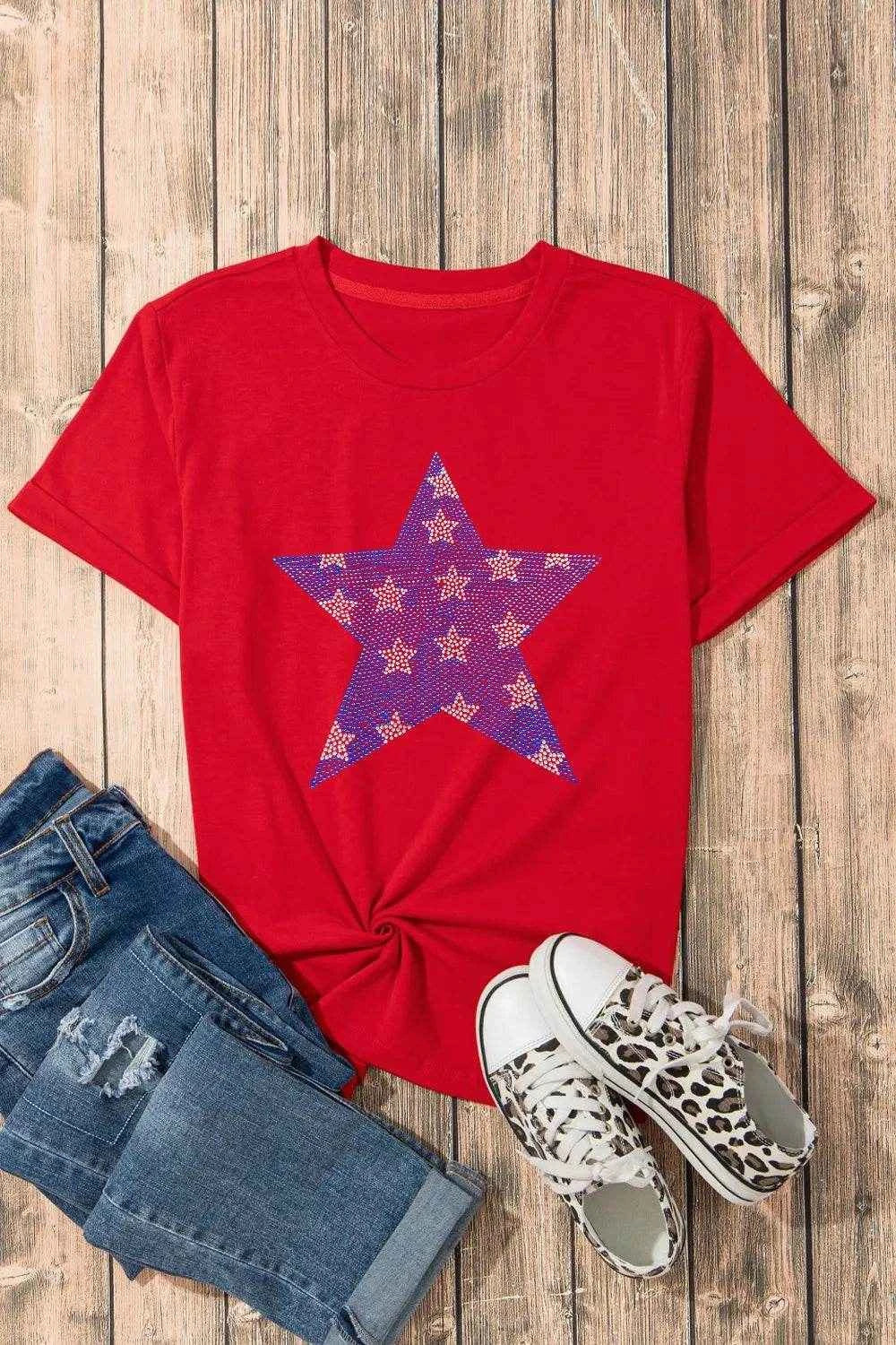 Patriotic Star Round Neck T-Shirt Trendsi 5f796c32-b18d-449e-a270-daced8c12e87-Max-Origin