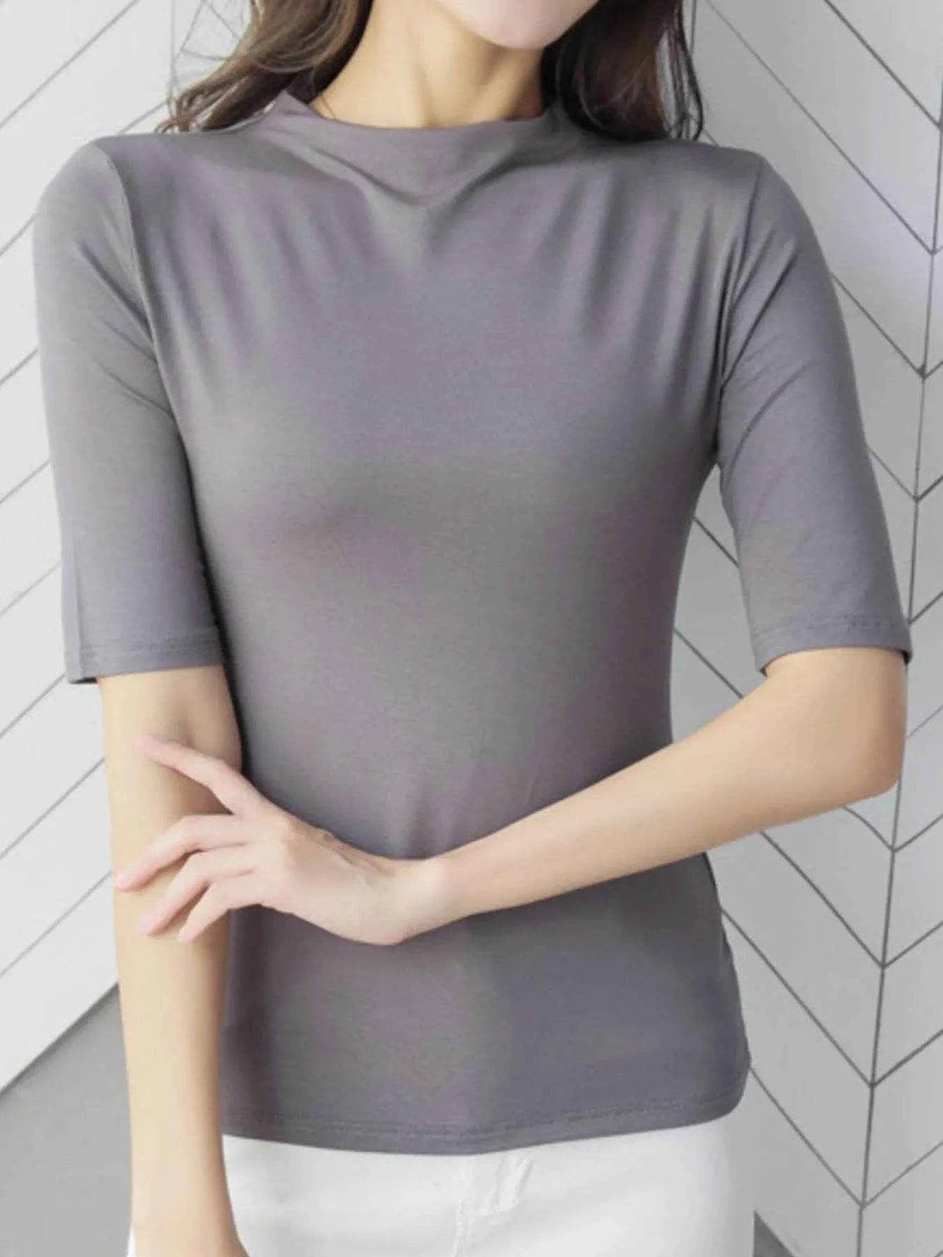 Solid Color Short Sleeve T-Shirt Trendsi 5f8487ea-7541-48b6-b00d-046c48621229-Max-Origin
