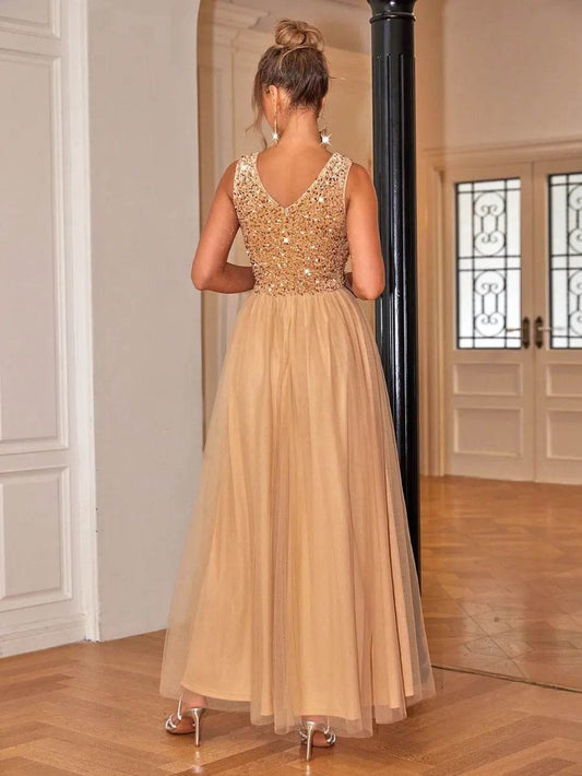 Sequin V-Neck Sleeveless Dress Trendsi 5fb261c5-38c6-4665-9279-de8f4fbd9112-Max