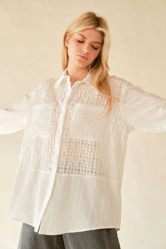 Davi & Dani Crinkled Jacquard Button Down Shirt Trendsi 5fe00761-b9a3-4331-8c8f-e692f2a49d0d-Max