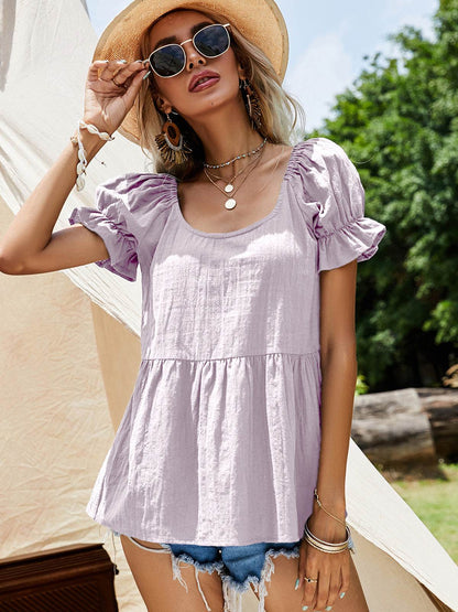 Scoop Neck Flounce Sleeve Blouse Lilac Trendsi 602f098015bb4f8bab28bfd1bc2bdada-Max