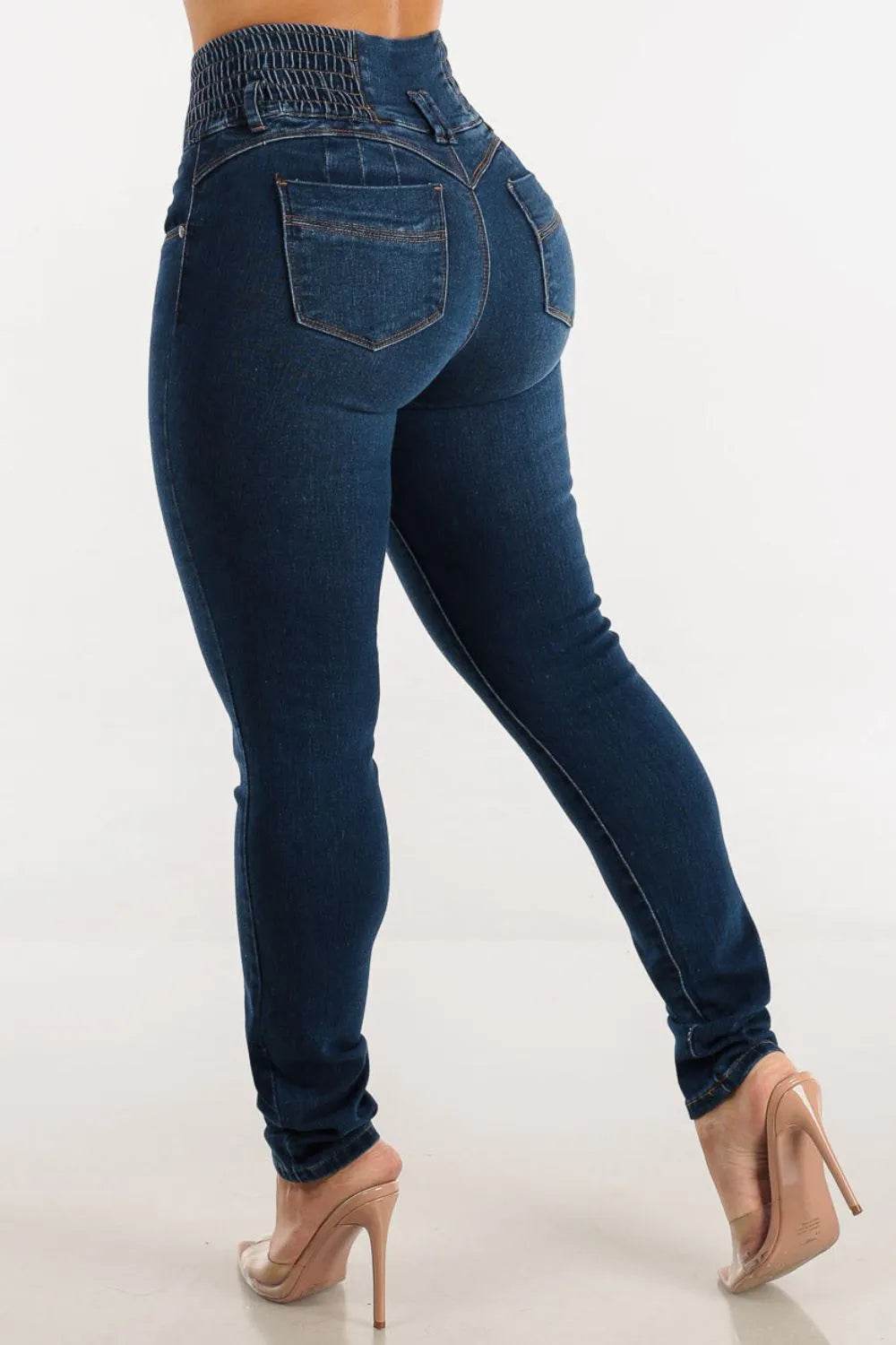 High Waist Buttoned Skinny Hip Lifting Jeans Trendsi 6037e70e-1f96-4ecf-82fc-86c6aa15a61b-Max