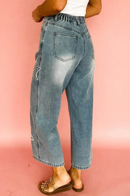Star Embroidered High Waist Wide Leg Jeans Trendsi 6052f370-a467-41db-969c-c567d81d427f-Max-Origin
