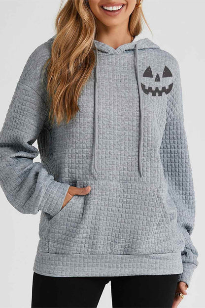 Pumpkin Face Graphic Drawstring Hoodie with Pocket Trendsi 60882ee6d5344067b3c4385536c5122b-Max